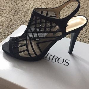 Black Beaded sling back shoe